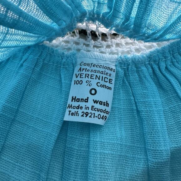 Toddler Baby Girl Mexican Dress Size 3-6M Handmade Crochet Tiered Peasant Lace - Picture 4 of 5